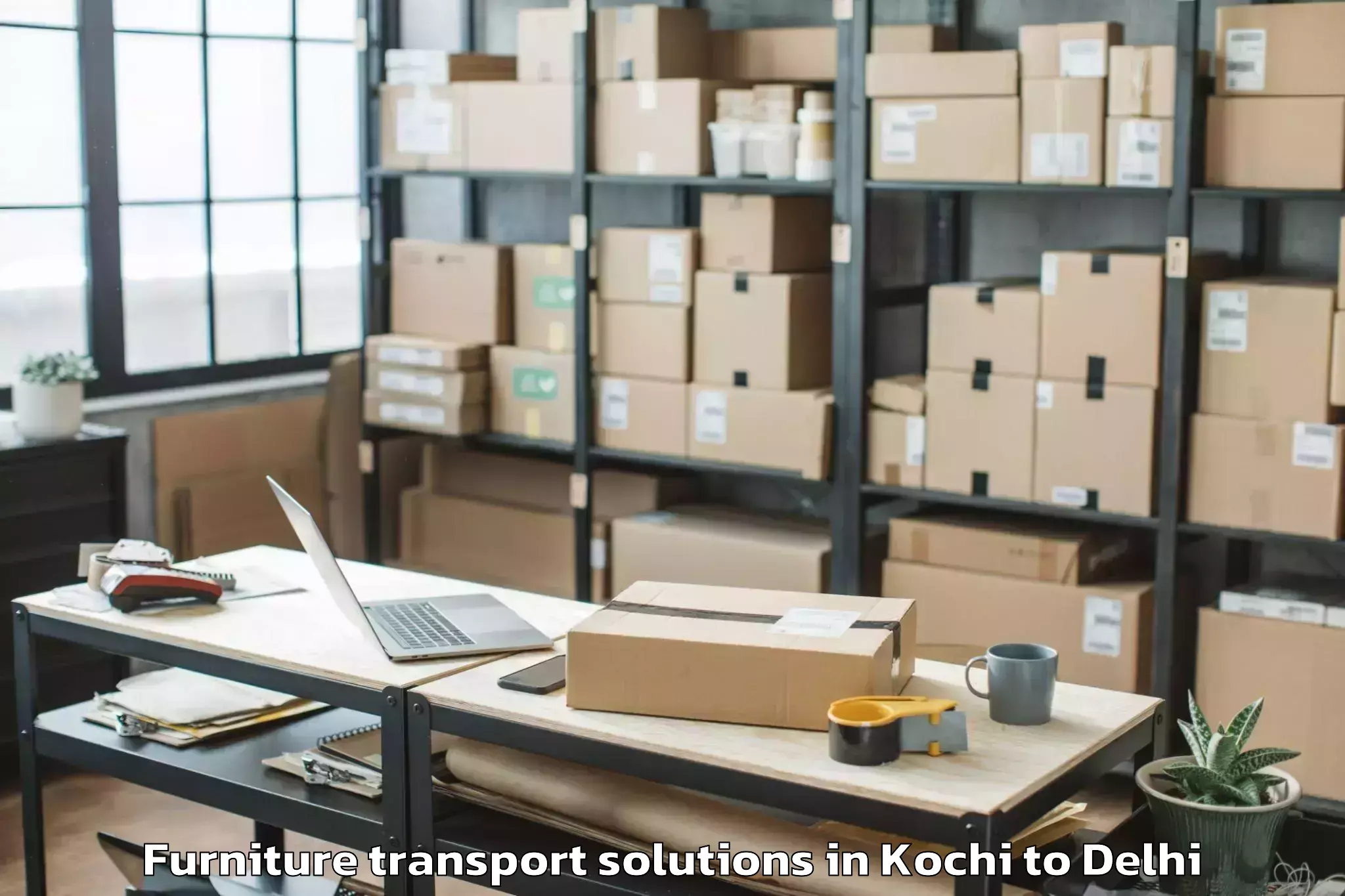 Trusted Kochi to Patel Nagar Furniture Transport Solutions